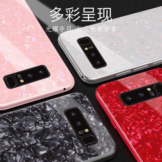 Ốp Galaxy Note 8 mặt lưng kính họa tiết vân đá viền dẻo ( Bảo vệ máy sang chảnh )