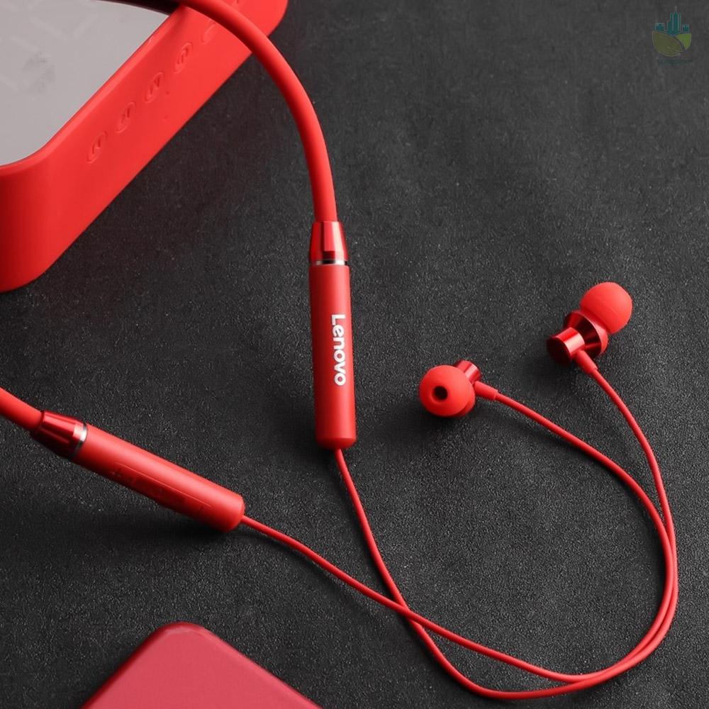 M Lenovo HE05 BT Earphones BT5.0 Sports Sweatproof Headset Neckband Wireless Running Headphone Noise Cancelling Magnetic Earbuds With Mic Compatible with iPhone Huawei Samsung