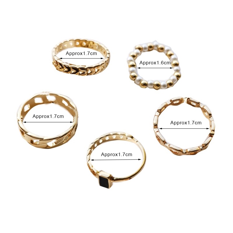 Set 5 Nhẫn Đeo Khớp Ngón Tay Phong Cách Vintage Cho Nữ