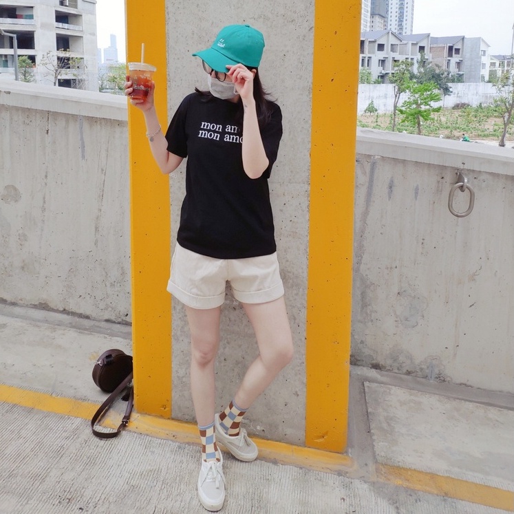 Áo thun tay lỡ dáng rộng Amour basic vải loại 1 thời trang ulzzang Hàn Quốc cho teen học sinh sinh viên