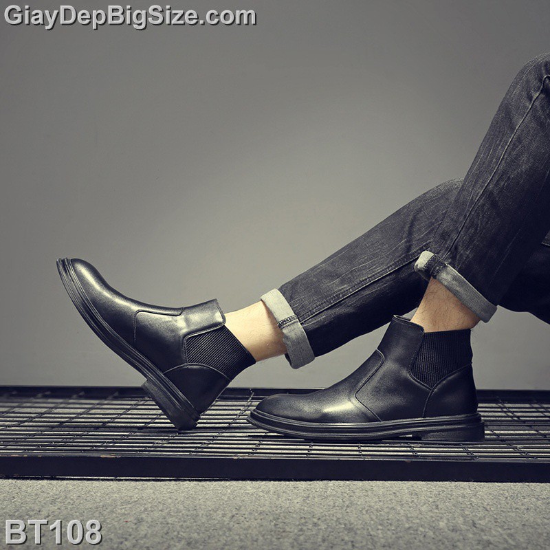 Giày Boot (bốt) Chelsea, giày cổ cao big size cỡ lớn EU:45-46 cho nam chân to cân đối