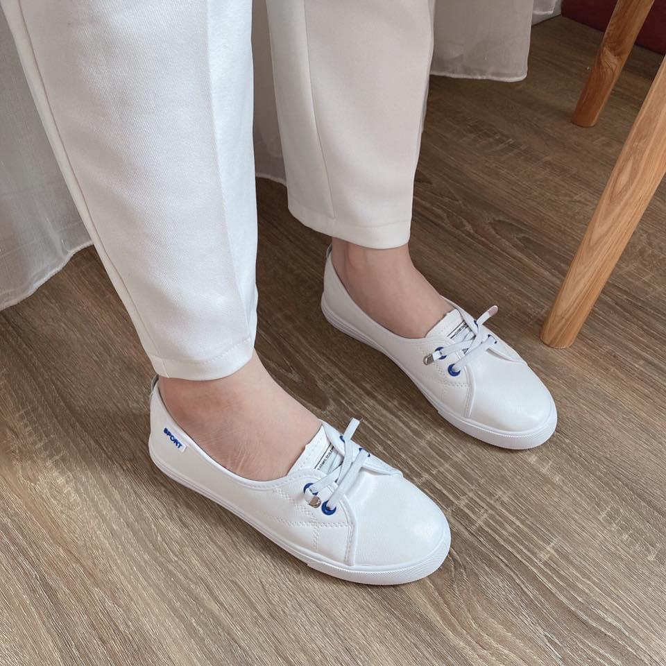 Giày nữ dáng slipon sport hai khuy chất đẹp | BigBuy360 - bigbuy360.vn