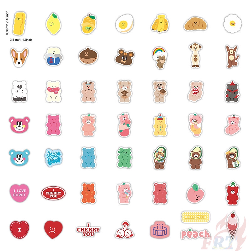Bộ 100 Miếng Dán Hình Gấu Đáng Yêu