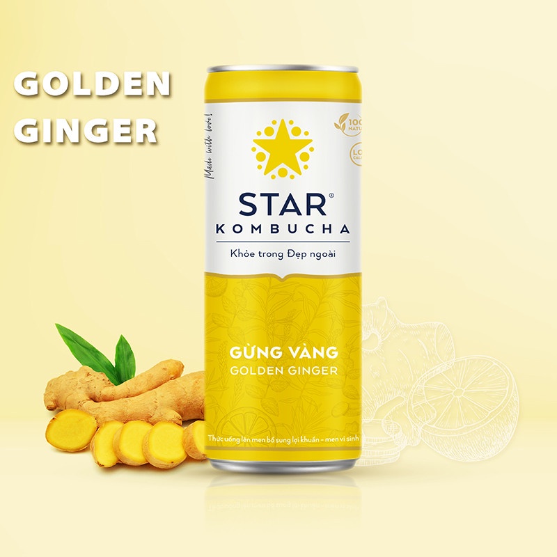 Lon trà STAR KOMBUCHA - 12 vị