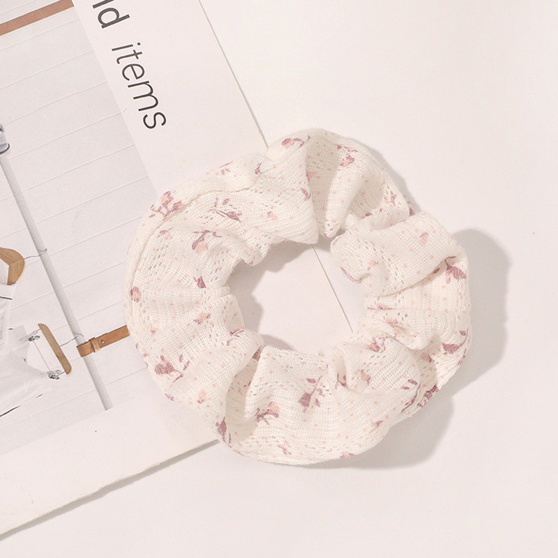 Dây Cột Tóc Co Giãn In Họa Tiết Hoa Ngọt Ngào Tươi Mới Cho Nữ