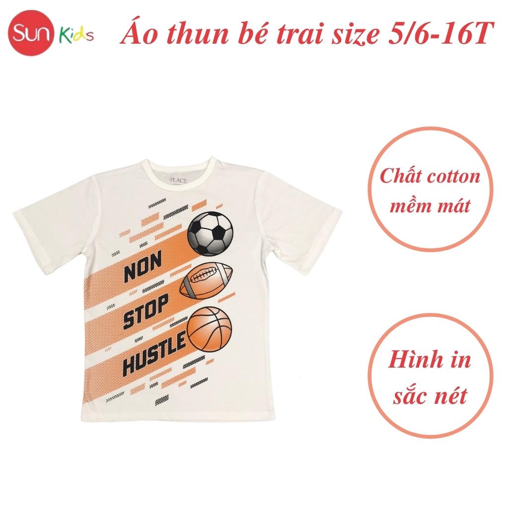 Áo thun bé trai xuất xịn, áo phông cho bé trai, chất cotton, size 4-16 tuổi,  - SUNKIDS