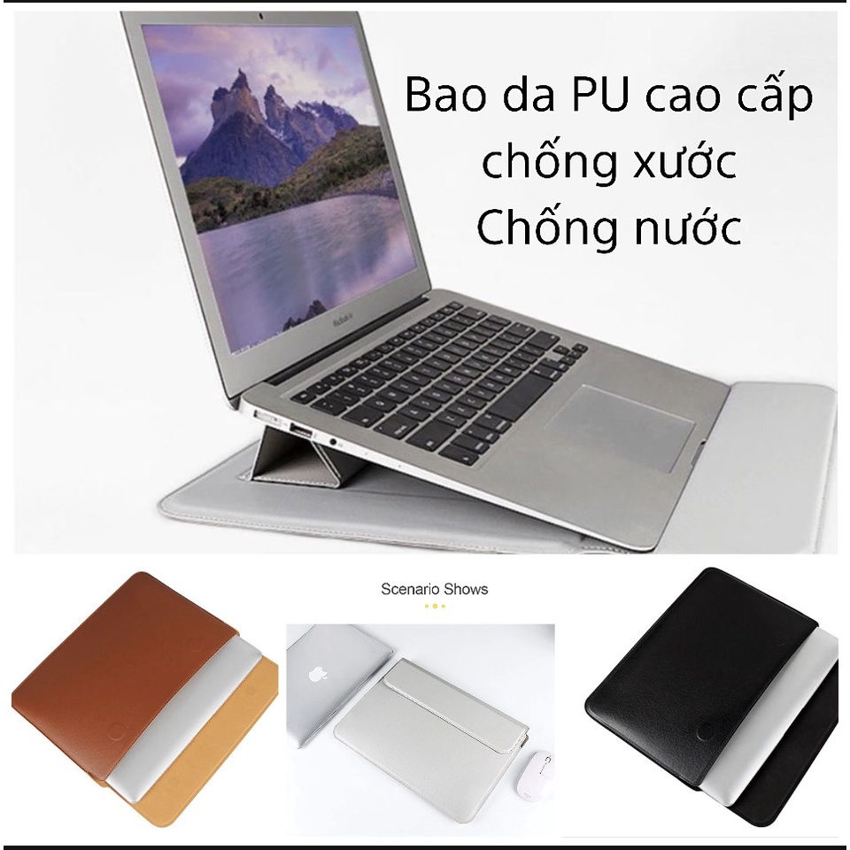 Túi chống sốc Laptop, Macbook da PU 2021/2022 mới nhất đủ màu
