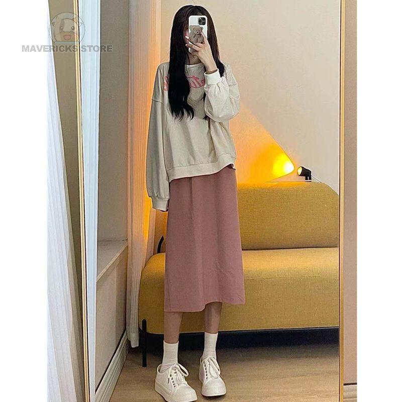 Set 2 món áo váy dáng rộng thời trang cho nữ