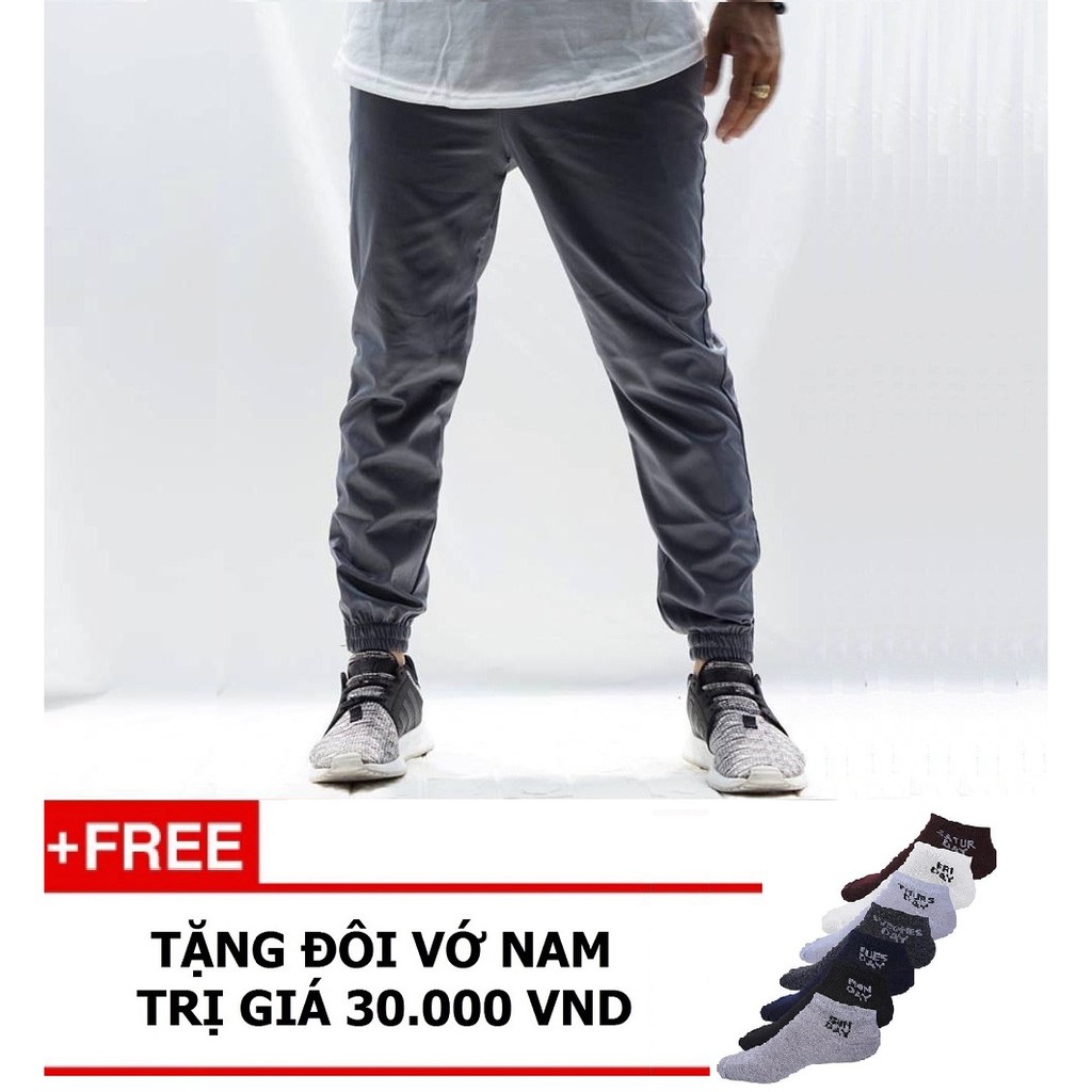 Quần Jogger Kaki Nam Nữ HTK + Tặng Tất Nam