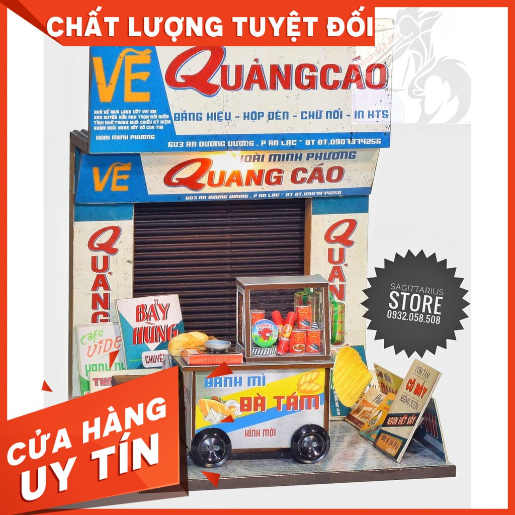 Mô Hình Lắp Ráp " Xe Bánh Mì " Sài Gòn Xưa - AD02 ( Tặng Keo Siliglue 20Ml )[Hàng Có Sẵn]