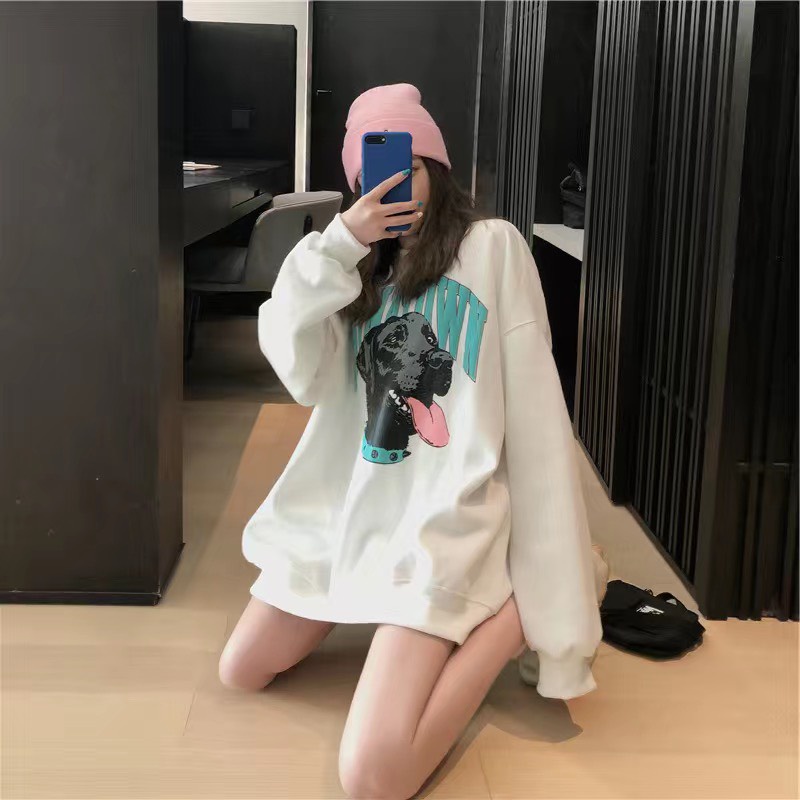 Áo Nỉ Sweater Nam Nữ, Áo Nỉ Bông Dài Tay Quảng Châu Hình Chó Unisex Form Rộng Kiểu Dáng Hàn Quốc | BigBuy360 - bigbuy360.vn