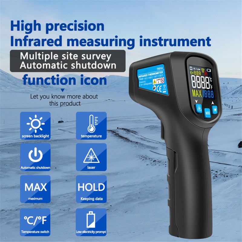 Nhiệt Kế IR Màn Hình LCD Hiển Thị Nhiệt Độ Và Độ Ẩm