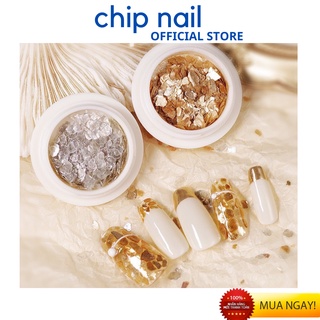 Khảm trai nail trang trí móng 2 màu Vàng/Bạc, nhũ vảy xà cừ, vảy cá