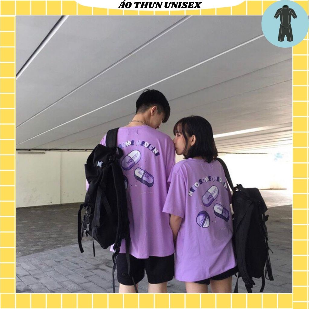 Áo Thun Unisex Tay Lỡ Form Rộng Phông Cách Hàn Quốc Freesize