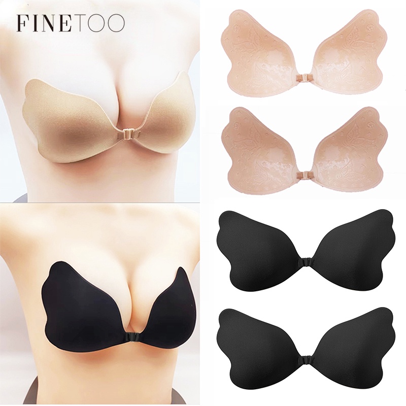 FINETOO Miếng Dán Nâng Ngực Bằng Silicone Tự Dính Hình Cánh Bướm Có Thể Tái Sử Dụng