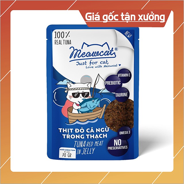 Thức Ăn Ướt Pate Meowcat 70G Cho Mèo Dạng Thạch Thơm Ngon Tuyệt Vời Mix Các Vị - Bobo Pet Shop Hà Nội