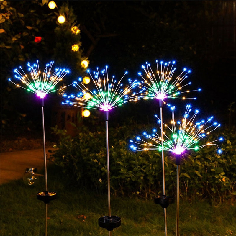 Đèn LED 90/120 bóng kiểu hoa bồ công anh trang trí sân vườn bằng quang năng