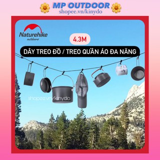 DÂY TREO ĐỒ TREO QUẦN ÁO ĐA NĂNG ĐA NĂNG 4.3M DU LỊCH DÃ NGOẠI CẮM TRẠI NATUREHIKE CHỐNG GIÓ CHỐNG TRƯỢT NH19PJ040
