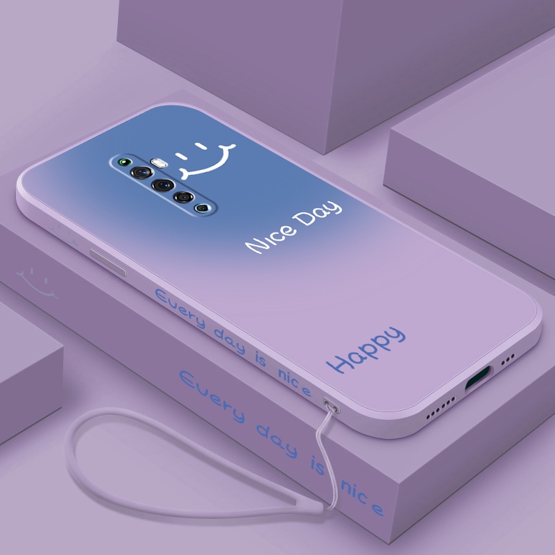 Ốp Điện Thoại Silicon Mềm Chống Sốc Màu Tương Phản In Hình Mặt Cười Cho oppo Reno2 f oppo a9 2020 a5 2020