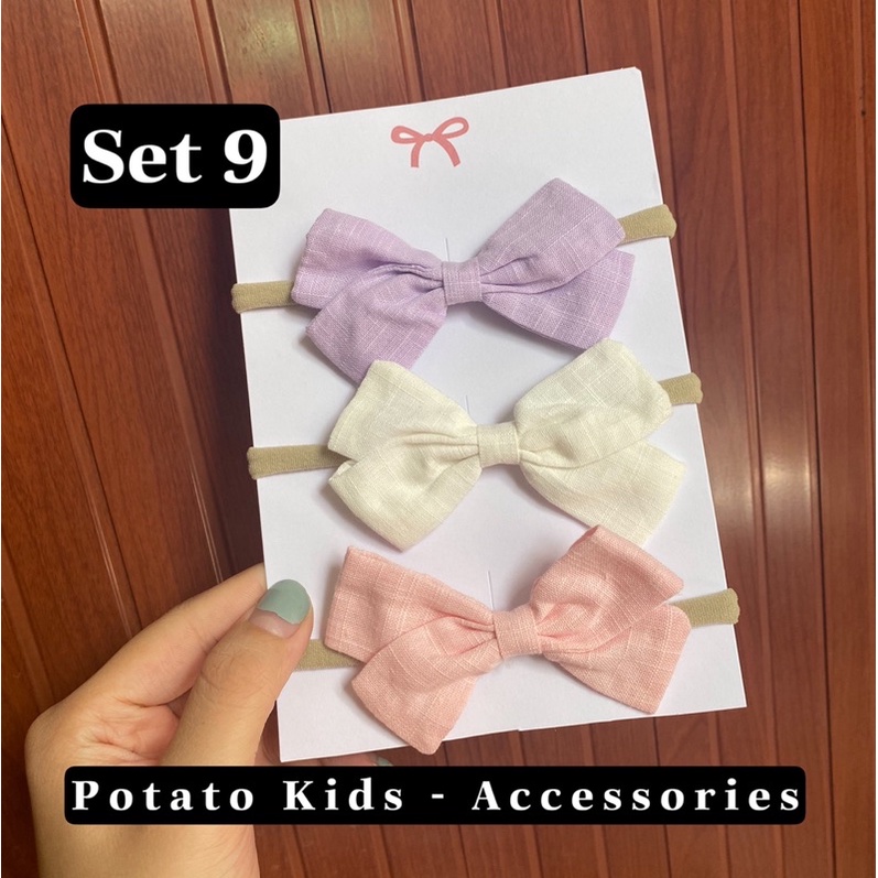 Turban Chun, Băng Đô Chun, Tuban Lisa POTATO KIDS Chun Mềm Và Co Giãn Tốt Không Lằn Đầu Cho Bé Sơ Sinh Đến 2 Tuổi