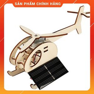 Đồ chơi khoa học STEAM tự làm máy bay trực thăng chạy năng lượng mặt trời bằng gỗ, kích thích trí tuệ