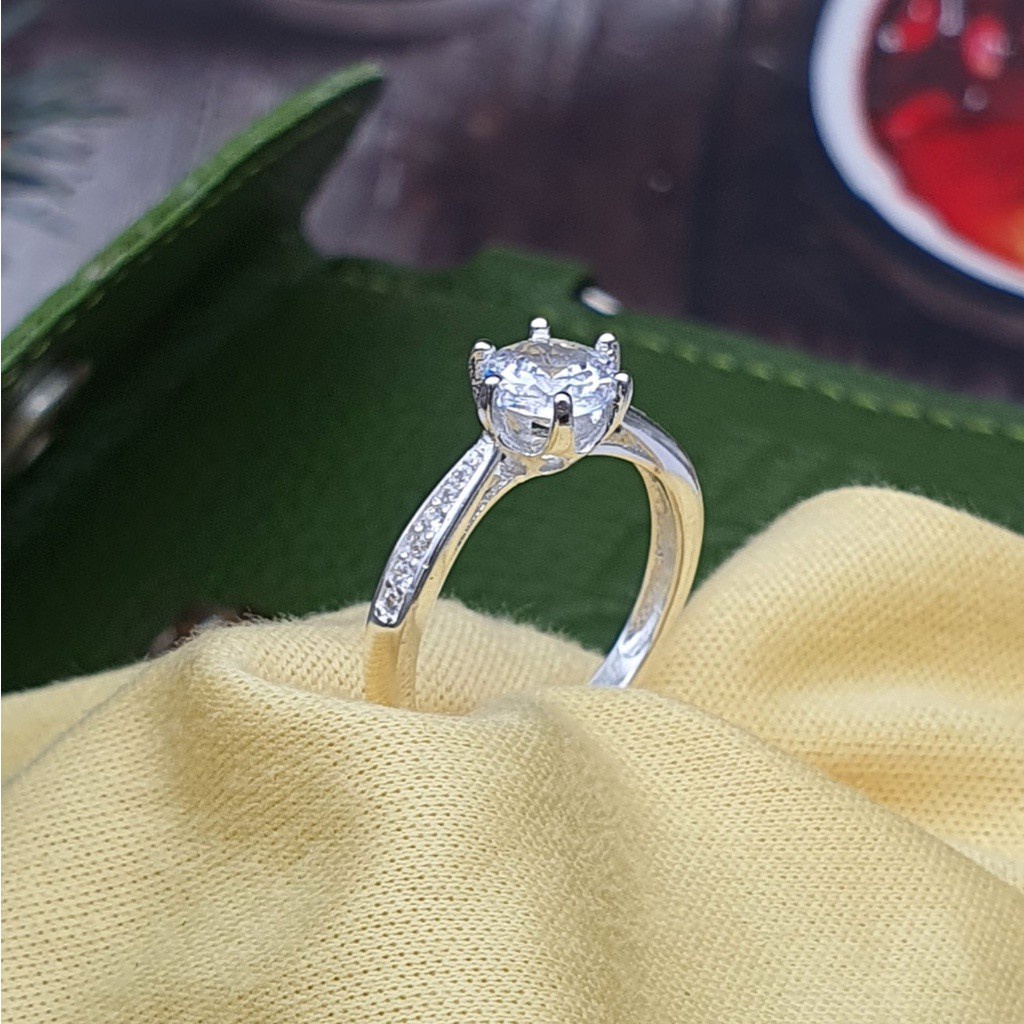 Nhẫn nữ bạc 925 HIMI đính đá đơn giản đẹp sang trọng NU089 BẠC HIỂU MINH
