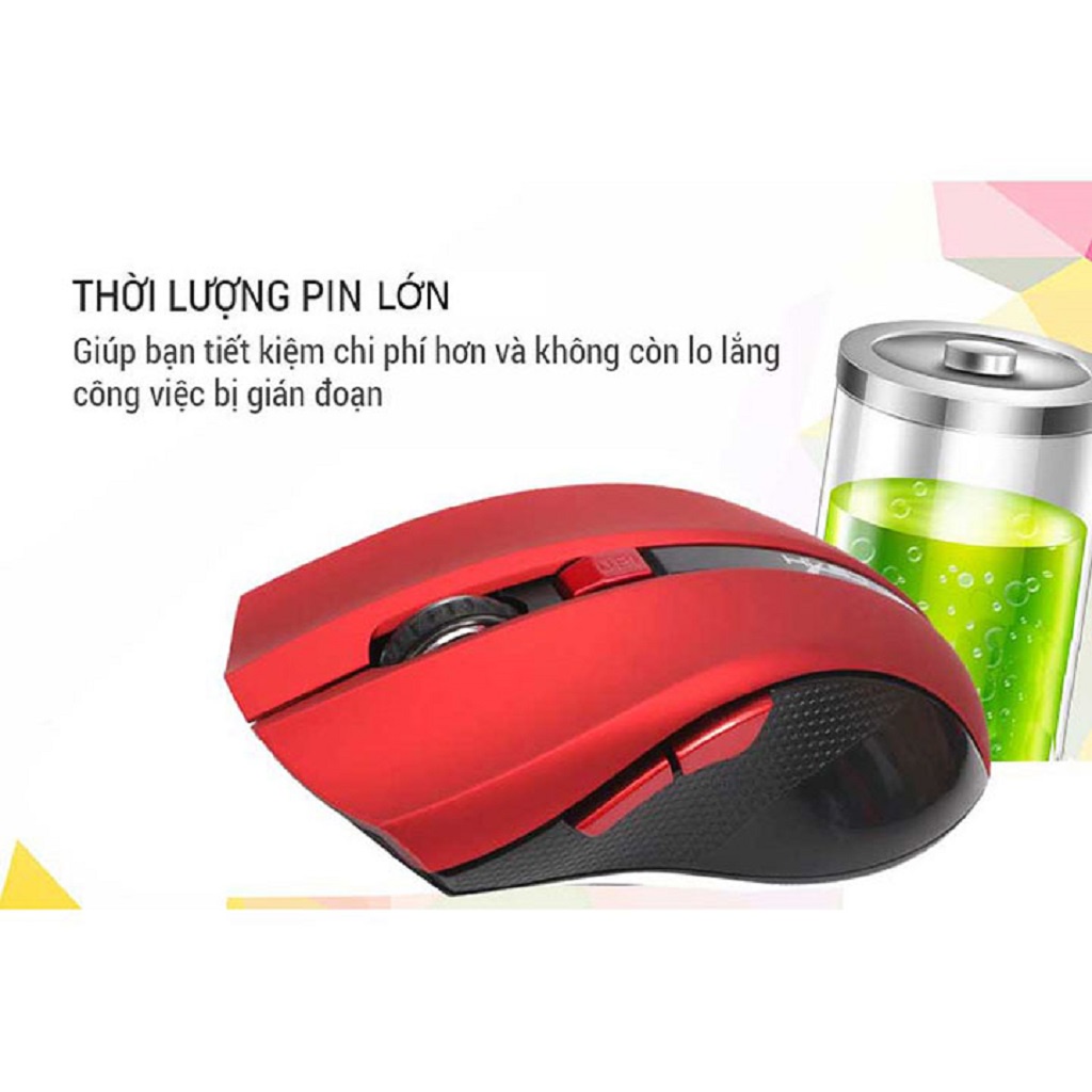 Chuột không dây Vinetteam HXSJ X50 có nút trợ năng , điều chỉnh 2400DPI chuyên dùng chơi game, máy tính, laptop..-dc4684