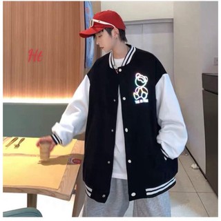 Áo bomber phản quang gấu nghiêng đầu HT12 1121