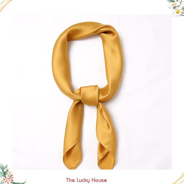 Khăn lụa vuông mầu basic dễ thương 70x70cm và 90x90cm