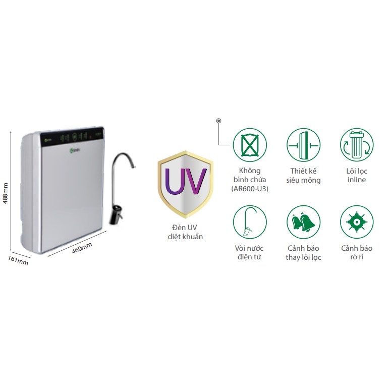 Máy lọc nước A. O. SMITH UV AR75-U2 | Shopee Việt Nam