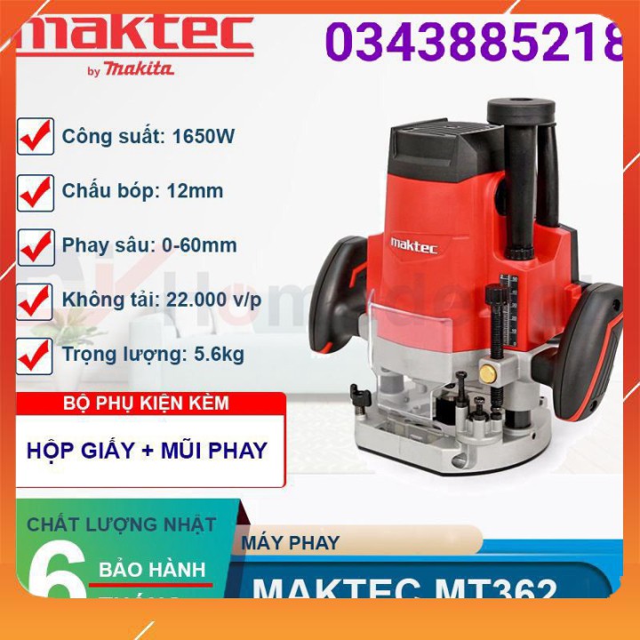 máy phay gỗ Maktec mt362 1650w cho thợ mộc chuyên nghiệp