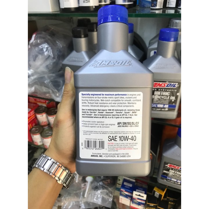 Dầu Nhớt Amsoil 10W40 Synthetic Metric 946ml