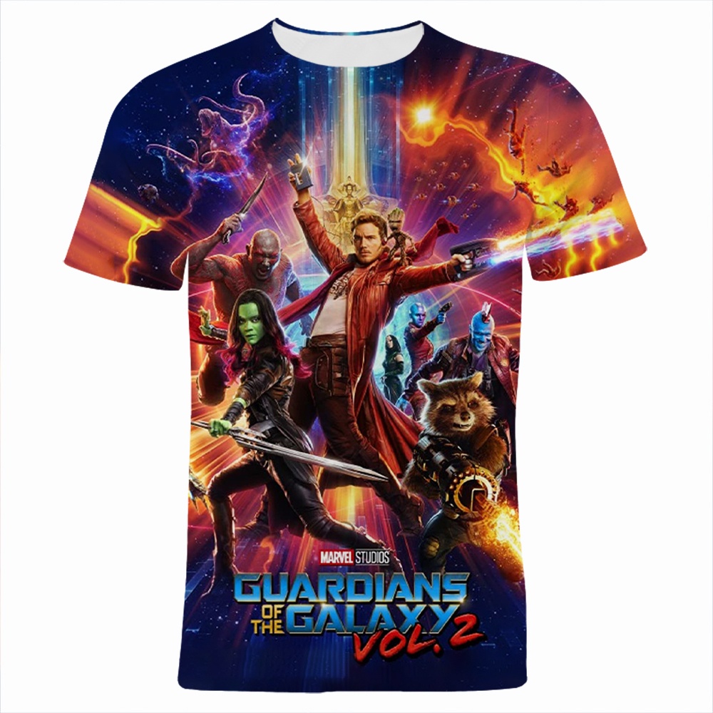 Áo Thun Tay Ngắn In Hình Phim Guardians of the Galaxy 3D Cá Tính Cho Nam Nữ