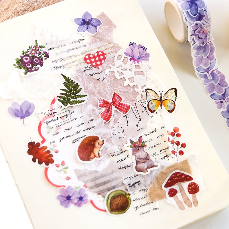 Bộ 100 Sticker Hình Bướm Phong Cách Vintage Dùng Trang Trí Sổ Tay