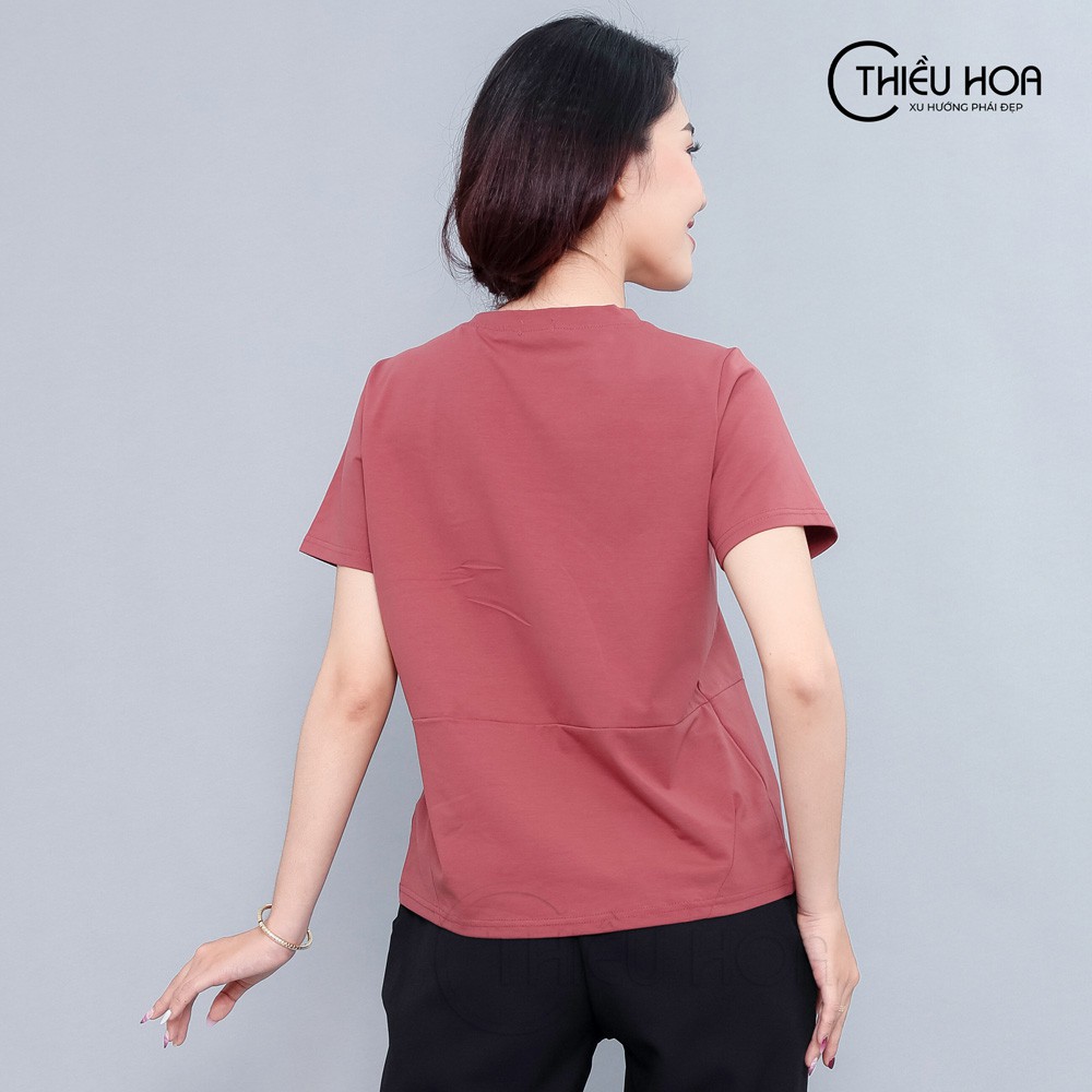 Áo Thun Đơn Giản Thêu Hoa Tinh Tế Thiều Hoa L885
