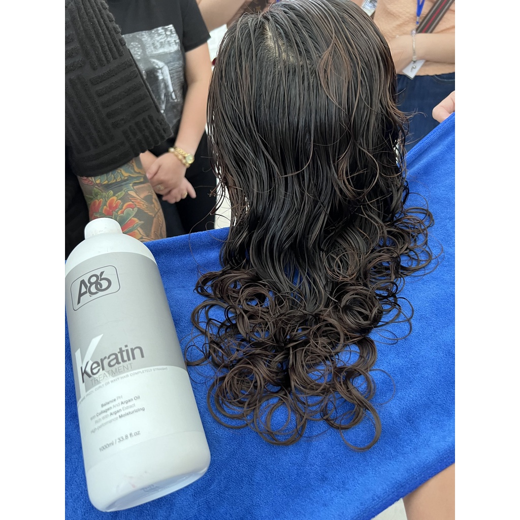 Keratin A86 phục hồi tóc hư tổn, tóc nhũn nát hương thơm dâu không bết cay nhẹ chai 1000ml