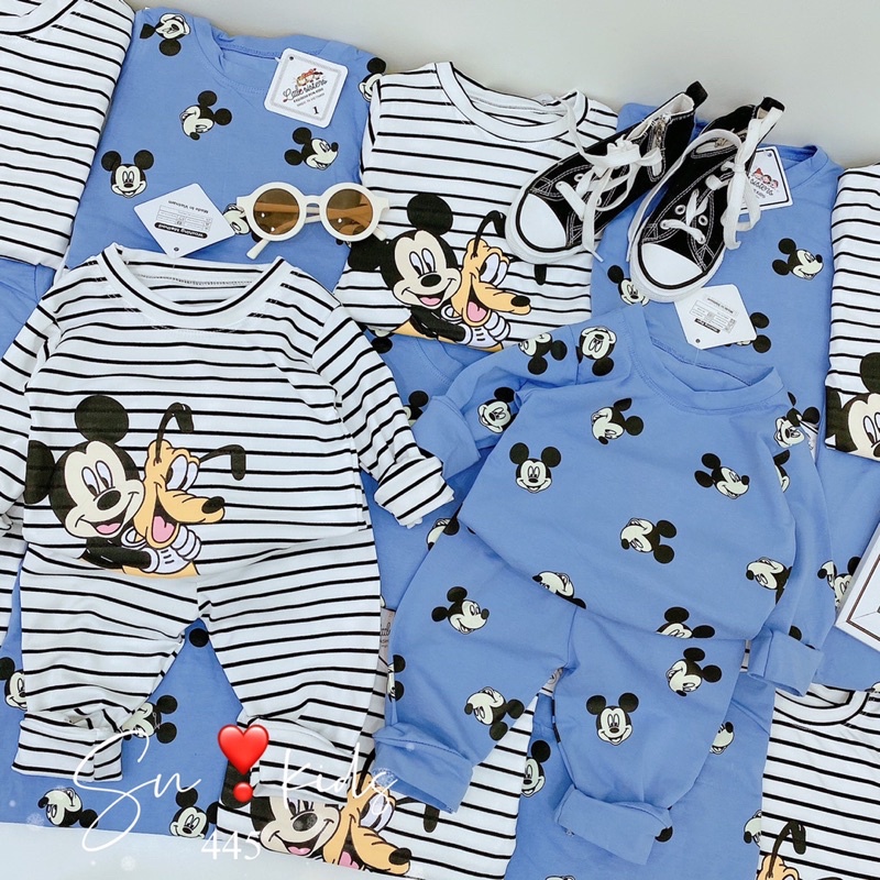 Bộ quần áo thu đông cho bé- Bộ micky dài tay cho bé trai, bé gái K032