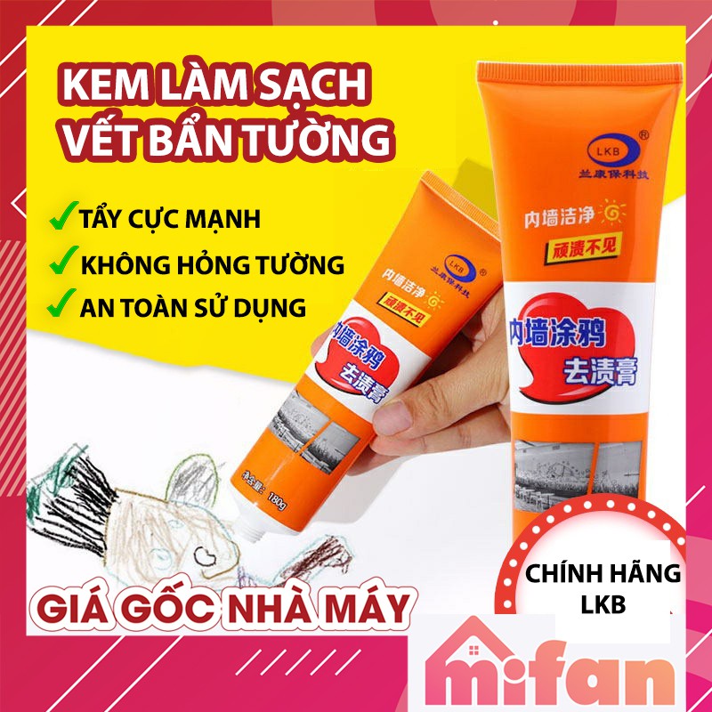 Kem Tẩy Vết Bẩn Trên Tường LKB 180 gr - Vệ Sinh Làm Sạch Vết Bút Vết Bẩn Bám Tường Hiệu Quả Cao - Hàng Chính Hãng