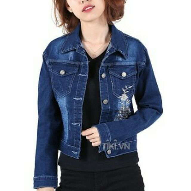 Áo khoác Jeans nữ dáng ngắn hàng Quảng Châu
