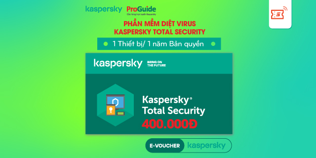 Toàn Quốc [E-voucher] - Phần Mềm Diệt Virus Kaspersky Total Security 1 user/1 năm (Key chính hãng) - Bảo hành 12 tháng