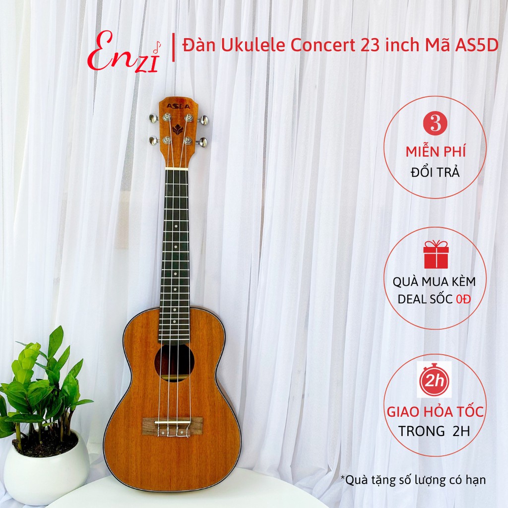 Đàn ukulele concert C21T Enzi 23 inch gỗ mộc họa tiết Hello Kitty giá rẻ cho bạn mới bắt đầu tập chơi