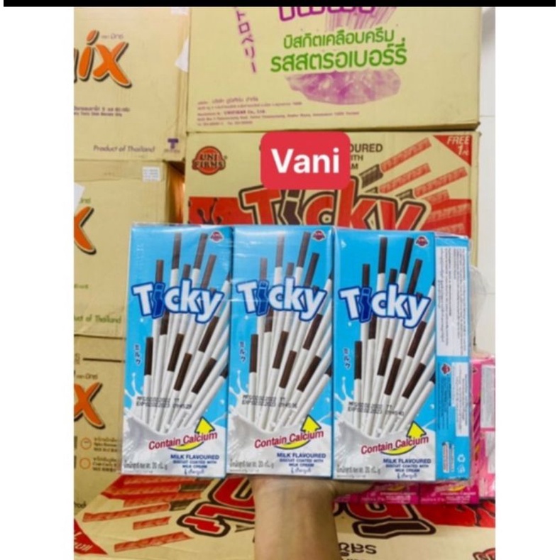 Bánh que ticky 3 vị dâu, sữa,  socola