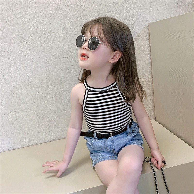 Áo thun hai dây chất cotton co giãn chiều cho bé gái A727