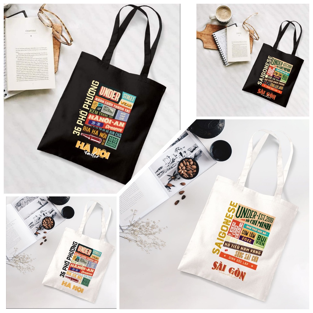 Túi tote đen đi học giá rẽ vải canvas  HÀ NỘI _ SÀI GÒN  phong cách hàn quốc