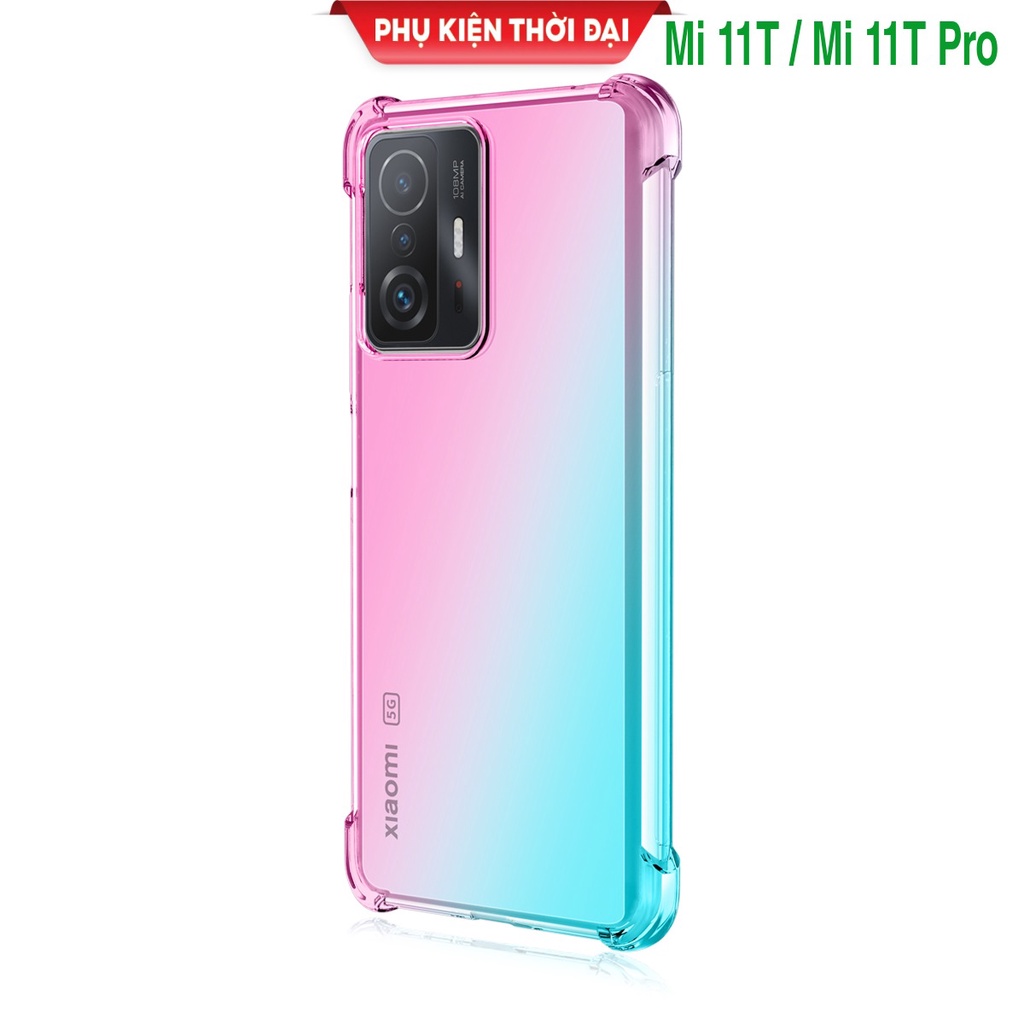 Ốp lưng Xiaomi Mi 11T / Mi 11T Pro dẻo đa sắc lồi 4 góc chống sốc chống va đập thời trang cao cấp