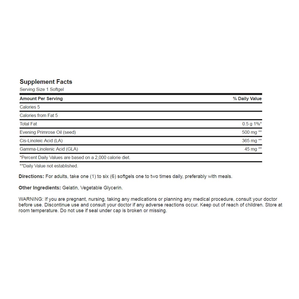 [CHÍNH HÃNG] Viên uống giảm mụn nội tiết, cân bằng nội tiết nữ  dầu hoa anh thảo Evening Primrose Oil 500 mg EPO | BigBuy360 - bigbuy360.vn