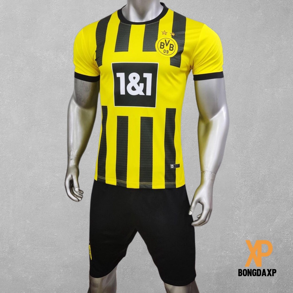 Quần áo bóng đá, đồ đá banh CLB Dortmund Vàng Mới Vải thun lạnh cao cấp