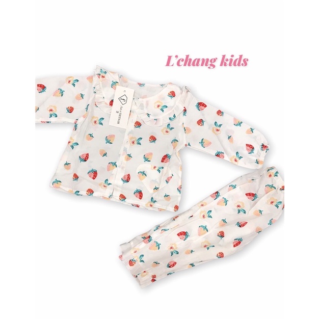 Bộ Pijama Cho Bé Gái Chất Đũi Rời Dài Tay Từ