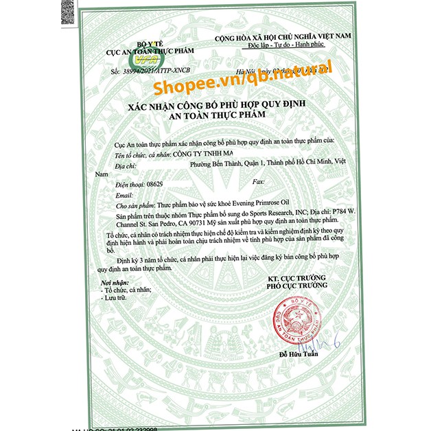 Tinh dầu hoa anh thảo Evening Primrose Oil, Nội Tiết Tố Nữ, Sports Research USA