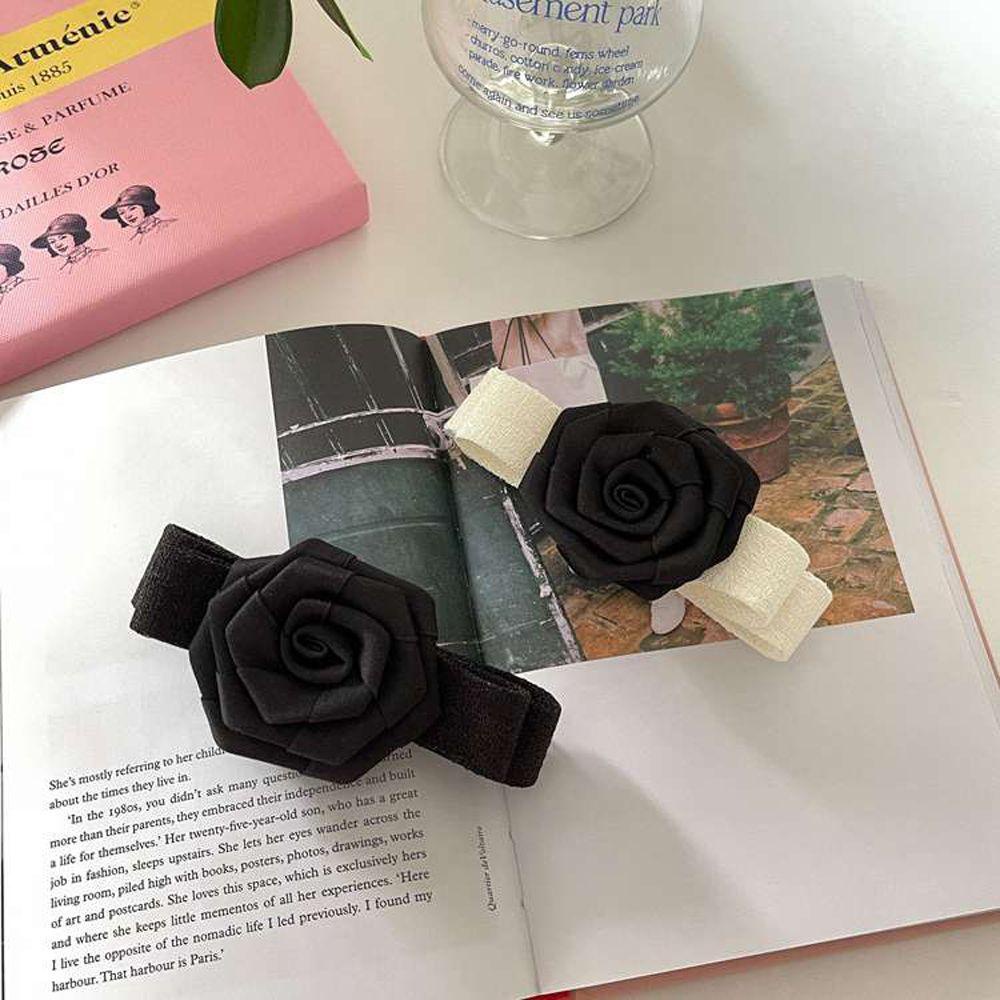 Kẹp Tóc Hình Nơ Màu Đen Phong Cách Pháp Thanh Lịch Cho Nữ